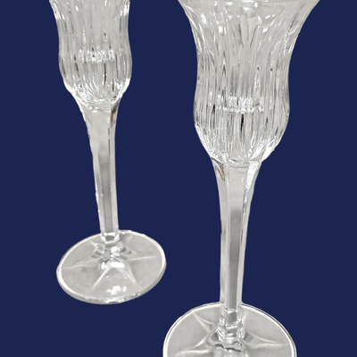 Pair of Vintage Mikasa "Icicles" Stemmed Crystal Candle Holders