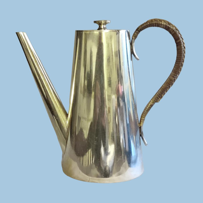 2nd Standard Silver Teapot w/ Rattan Wrapped Handle