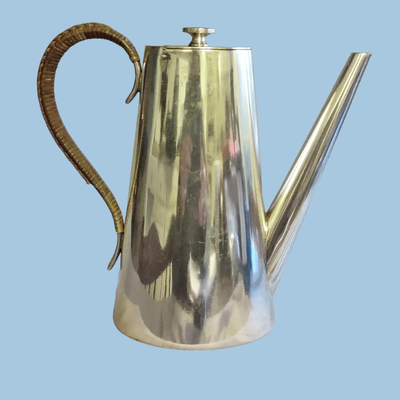 2nd Standard Silver Teapot w/ Rattan Wrapped Handle