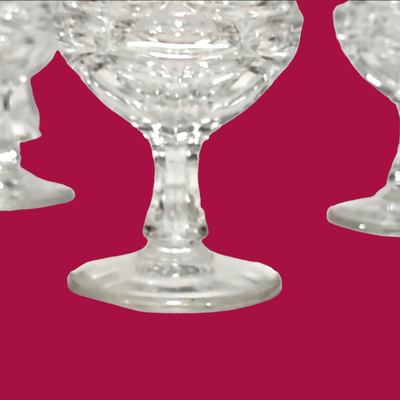 3 Vintage Fostoria Argus Clear Champagne/Tall Sherbet Glasses