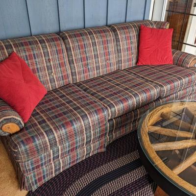 3 Person Seat Plaid Couch, nice condition