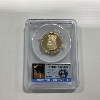 -77- COINS | 2014-S Calvin Coolidge Dollar Coin PCGS PR69 DCAM