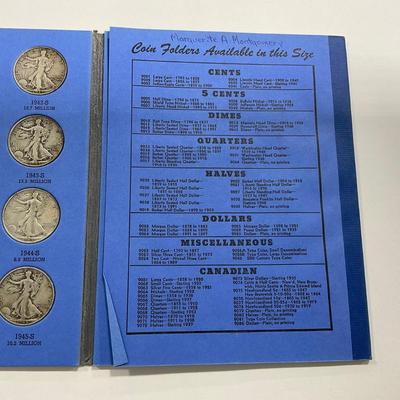 -80- COINS | 1937-1947 Liberty Half Whitman Folder