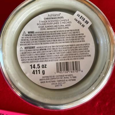 Three wick candle. (Silent night)