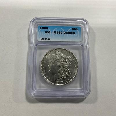 -93- COINS | 1890 Morgan ICG MS60 (Cleaned)