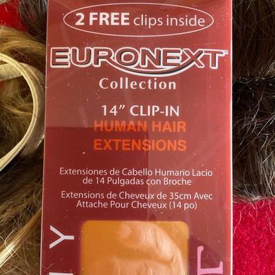Clip-in hair extensions 14â€ dark brown
