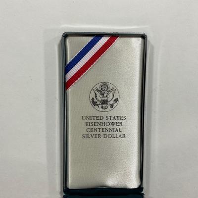 -115- COINS | 1990 Eisenhower Silver Commemorative OGP | Display Box/COA
