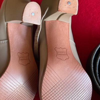 Belt and Tan Shoes size 6