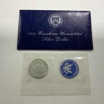 -133- COINS | 1971-74 Blue Ikeâ€™s Uncirculated Dollars Original OGP
