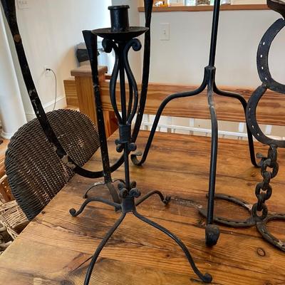 Lot 10 - 4 Awesome Cast Iron Candle Holders