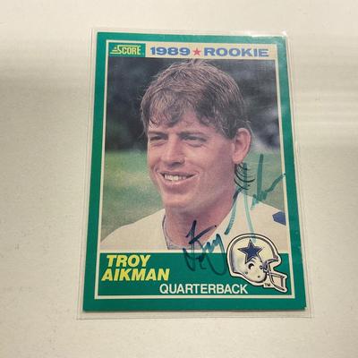 -142- SPORTS | Signed Troy Aikman Rookie 1989 Card #270