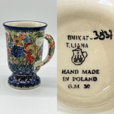 BOLESLAWIEC ~ UNIKAT ~ Two (2) Mugs ~ Polish Pottery