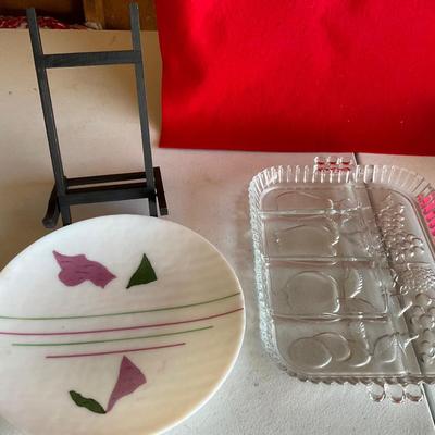 Vintage Glass Tray and Plate