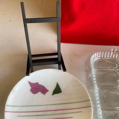 Vintage Glass Tray and Plate