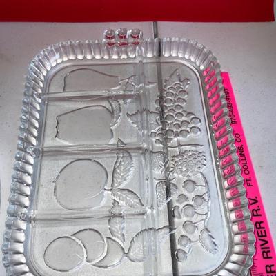Vintage Glass Tray and Plate