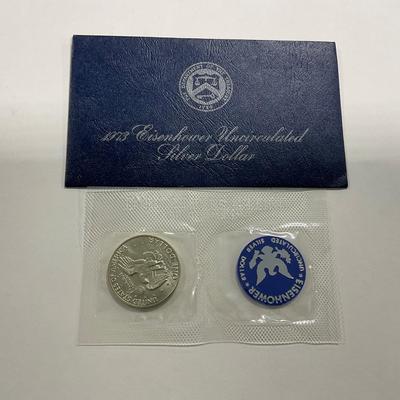 -153- COINS | 1973 Blue Silver Ike Original OGP