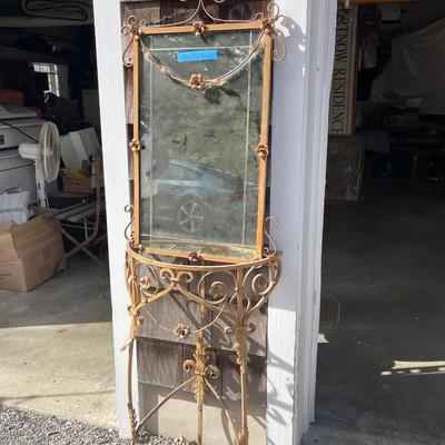 Lot 21 - Demi lune table and hall way mirror