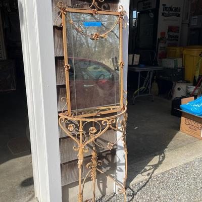 Lot 21 - Demi lune table and hall way mirror
