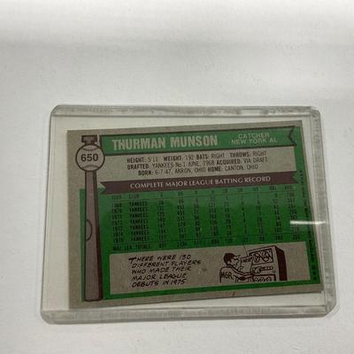 -162- SPORTS | 1976 Thurman Munson Yankees #650 Card
