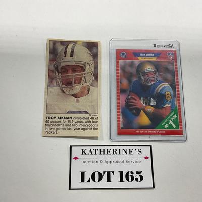 -165- SPORTS | 1989 Troy Aikman Cowboys #490 Card