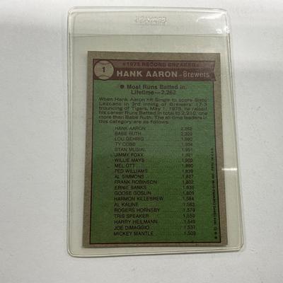 -167- SPORTS | 1975 Hank Aaron Milwaukee Brewers #1 Card