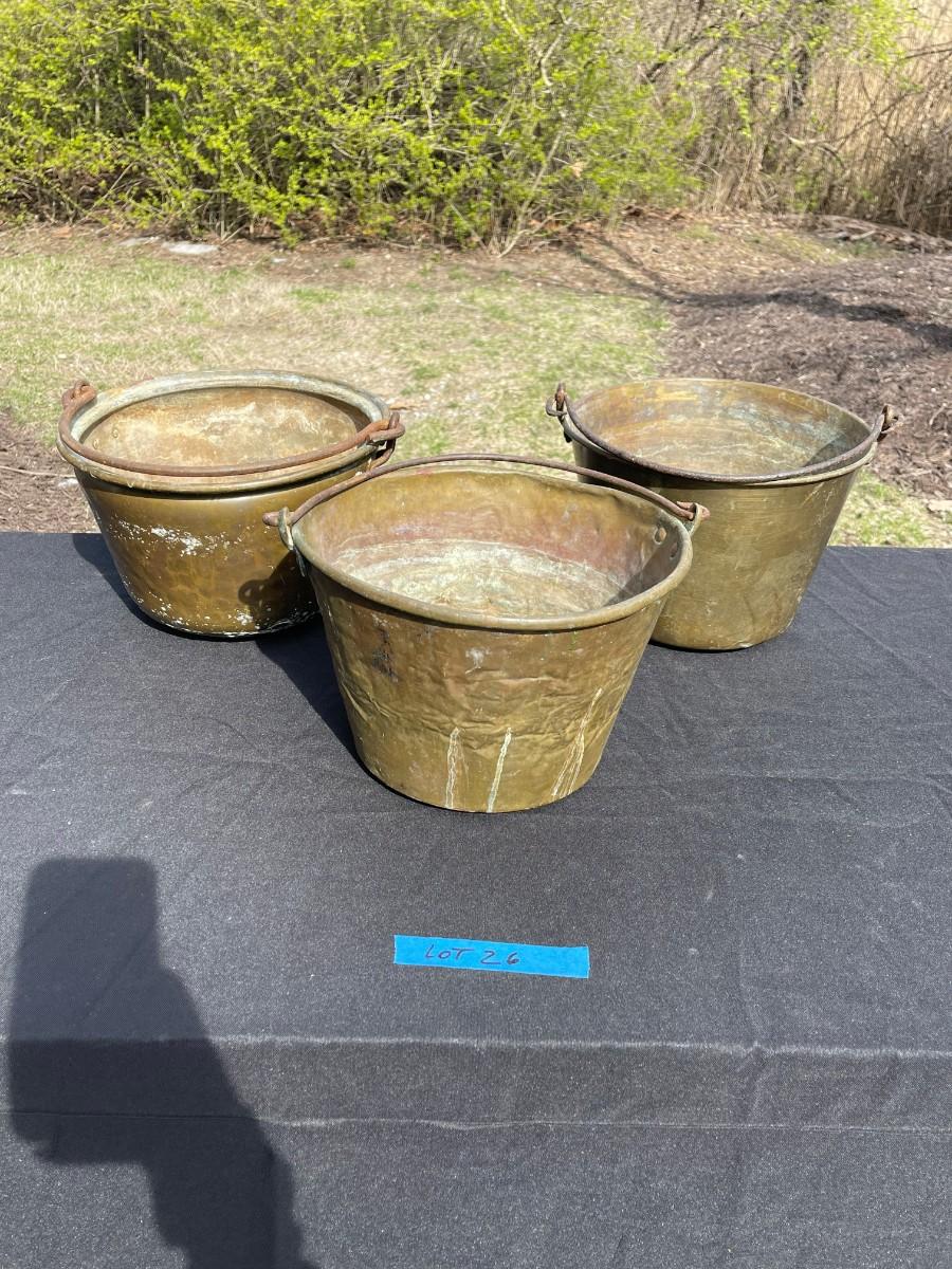 Lot 26 3 Brass buckets