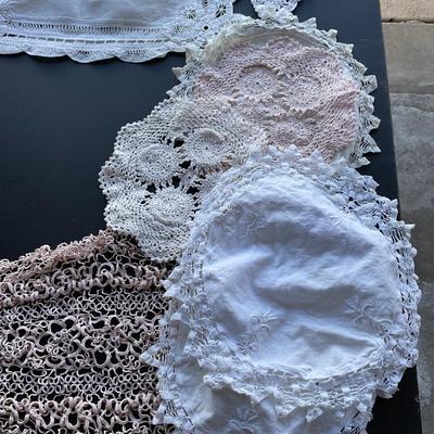 4â€™ table runner and Hand Crochet Doilies.