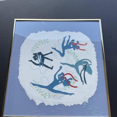 Vintage "papercut" Dancers Art
