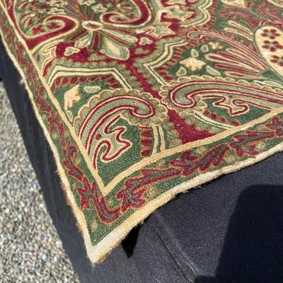Lot 34- Moroccan tripod table, Koran holder, tapestry