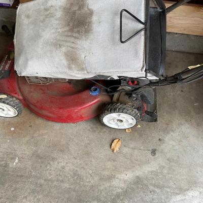 Toro lawnmower with bagger.