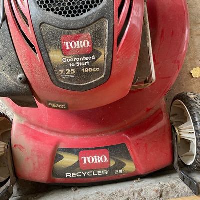 Toro lawnmower with bagger.