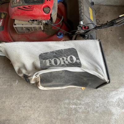 Toro lawnmower with bagger.