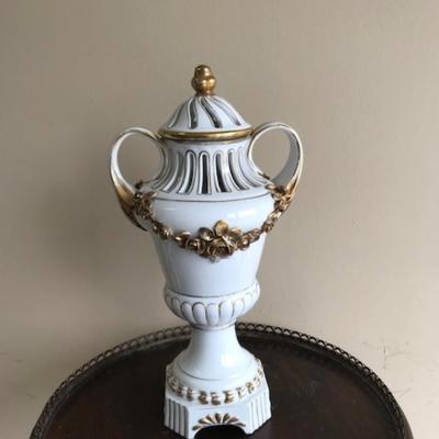 vintage White & Gold Urn