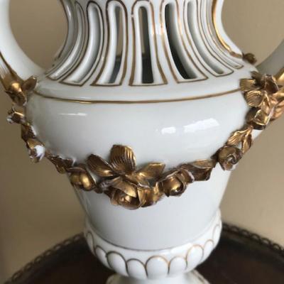 vintage White & Gold Urn