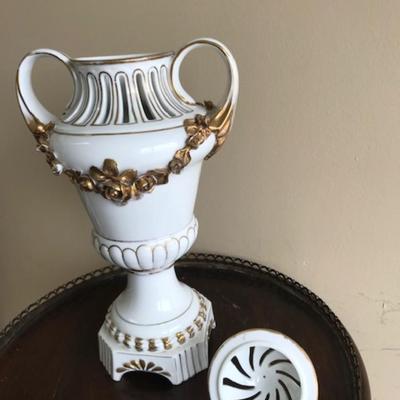 vintage White & Gold Urn