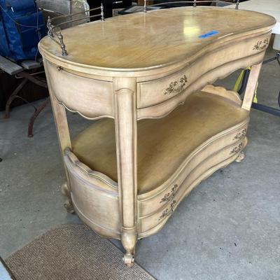 Lot 44 - French Provincial Cocktail Prep Bar, solid wood with 2 draws