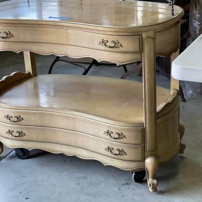 Lot 44 - French Provincial Cocktail Prep Bar, solid wood with 2 draws