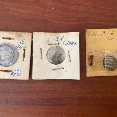 Nickel, 3 cent silver, Dime Coins
