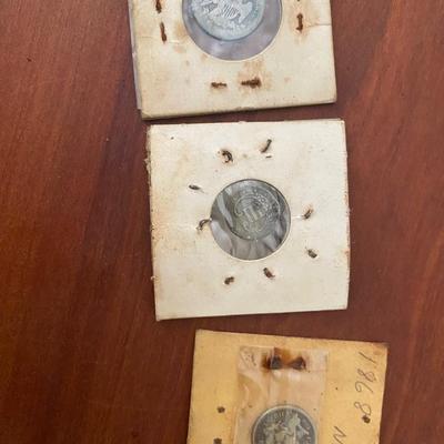 Nickel, 3 cent silver, Dime Coins