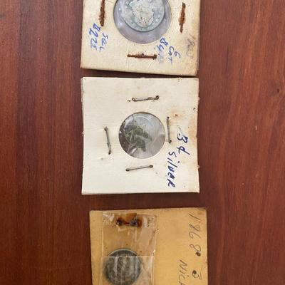 Nickel, 3 cent silver, Dime Coins