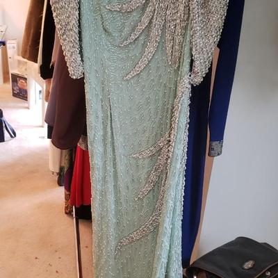 Vintage beaded Chez Modes Beaded dress