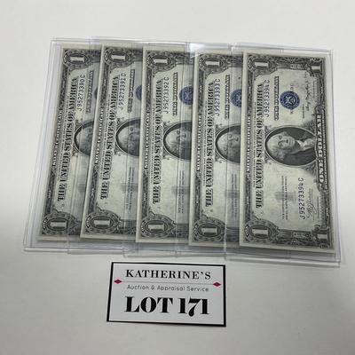 -171- CURRENCY | 1935A Silver Certificates Consecutive Dollar Bills