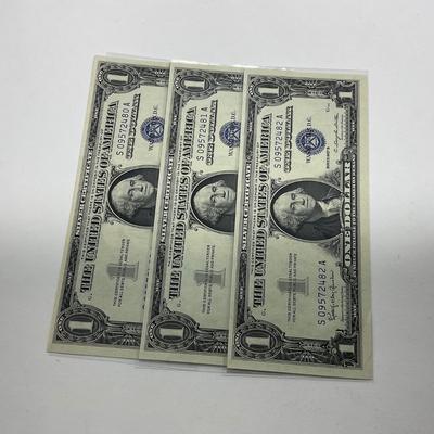 -173- CURRENCY | 1957B Consecutive Silver Certificates S-A Block CuBu