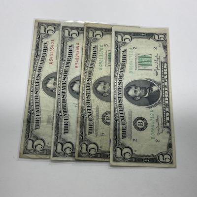 -178- CURRENCY | Federal Reserve Notes 1950, 1950c, Reds Seal 1953A, 1963