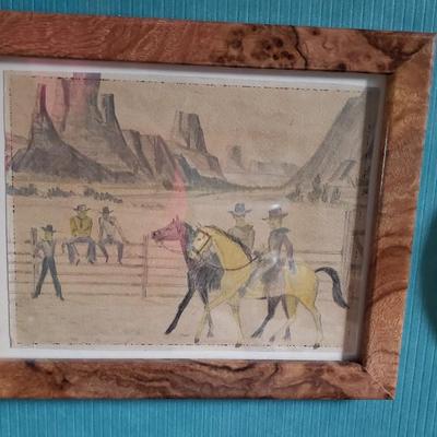 Naive Original drawing of cowboys