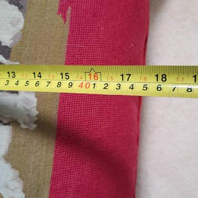 Large needlepoint pillow Boston Terrier dogs