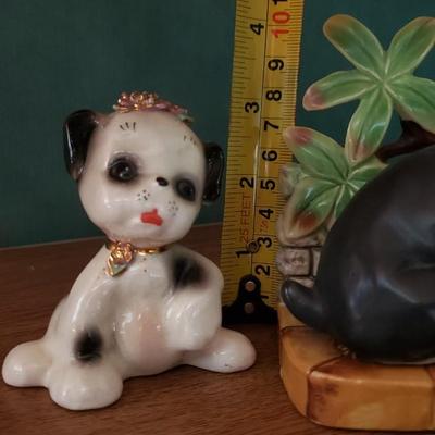 2 porcelain dogs figurines Boston Terrier Lifton's