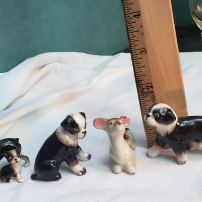 Miniature dog figurines Boston Terriers collection