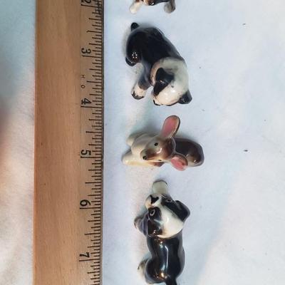 Miniature dog figurines Boston Terriers collection