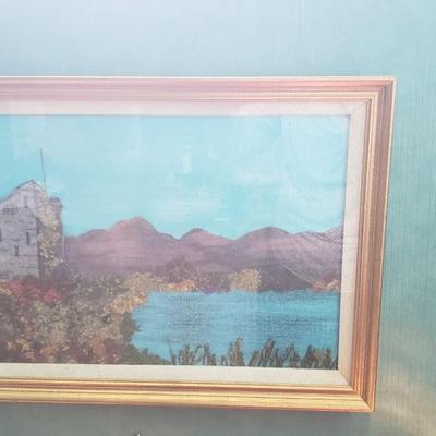 Vintage Landscape made with fibers material